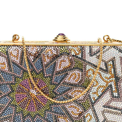 Judith Leiber Swarovski Crystal Minaudiere Clutch Gold Multicolor 8 of 11