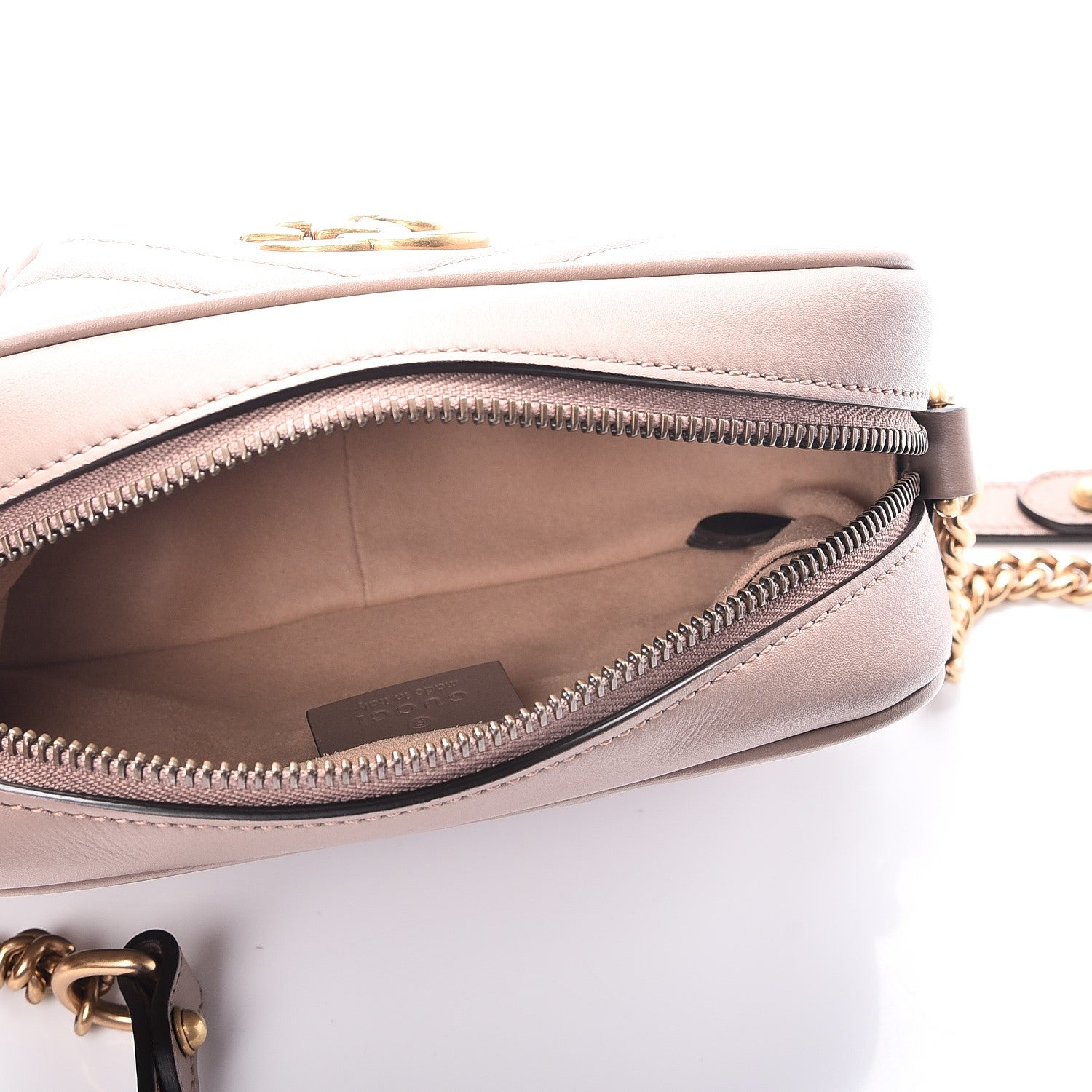 Gucci Calfskin Matelasse Mini GG Marmont Chain Shoulder Bag Nude 5 of 8