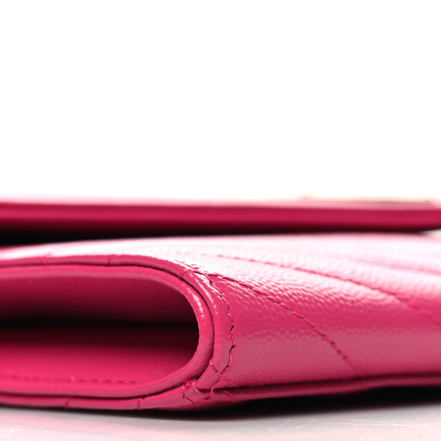 Saint Laurent Grain De Poudre Matelasse Chevron Monogram Envelope Clutch Fuxia Couture 9 of 11