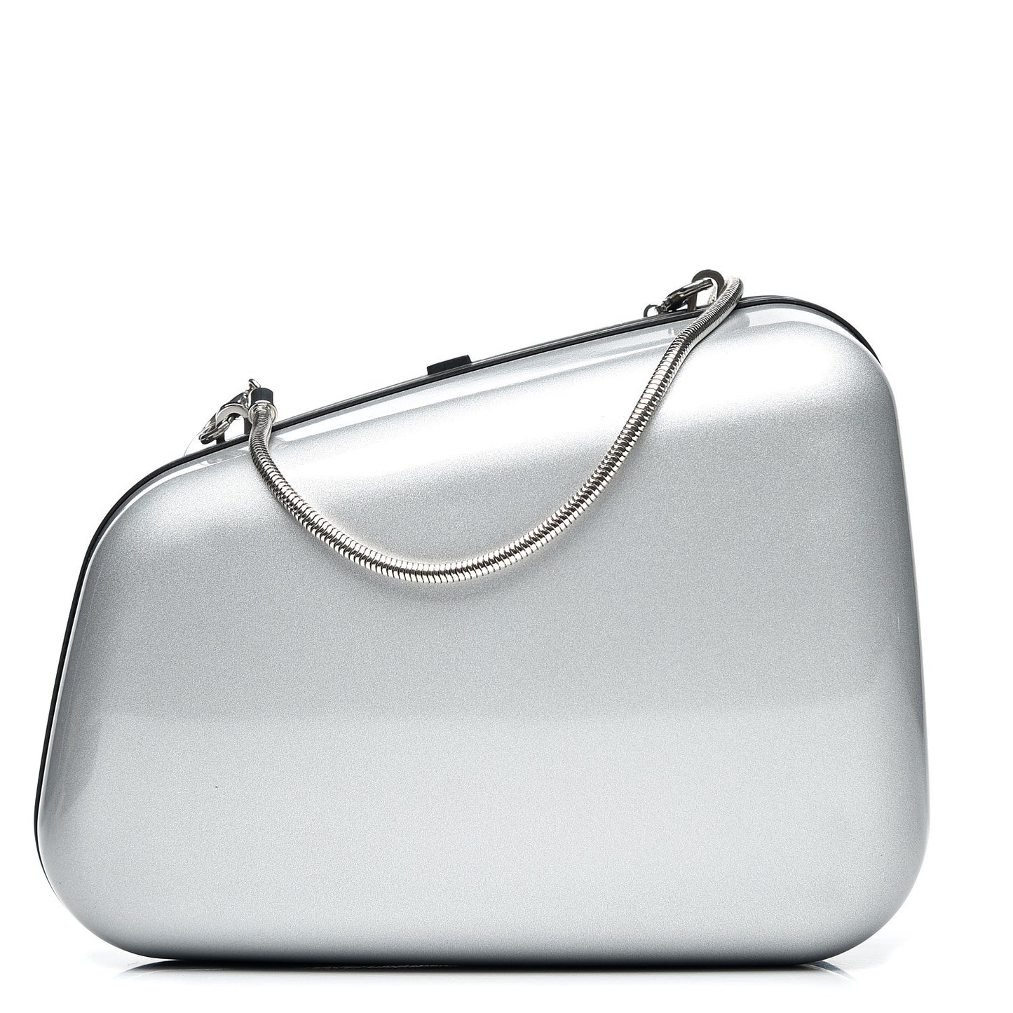 Metal Rear-View Mirror Case Silver Hardware