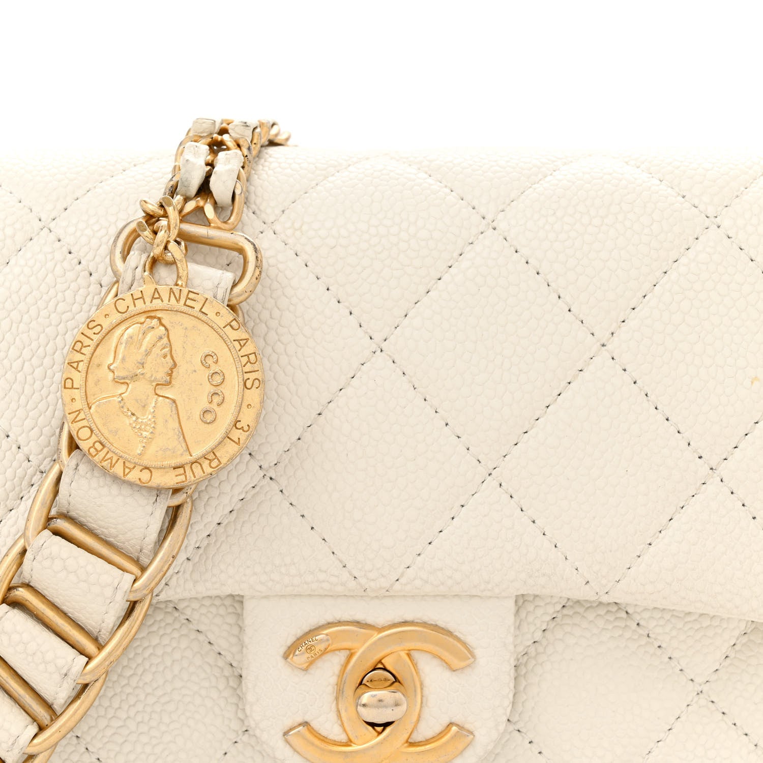 Chanel Caviar Quilted Mini Chain Soul Flap White 8 of 12