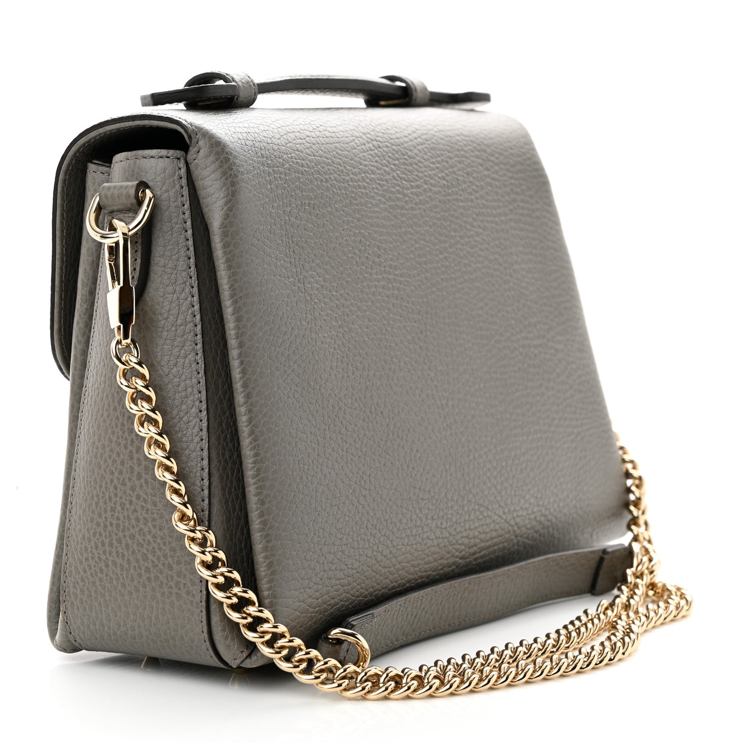 Dollar Calfskin Interlocking G Top Handle Shoulder Bag Loess
