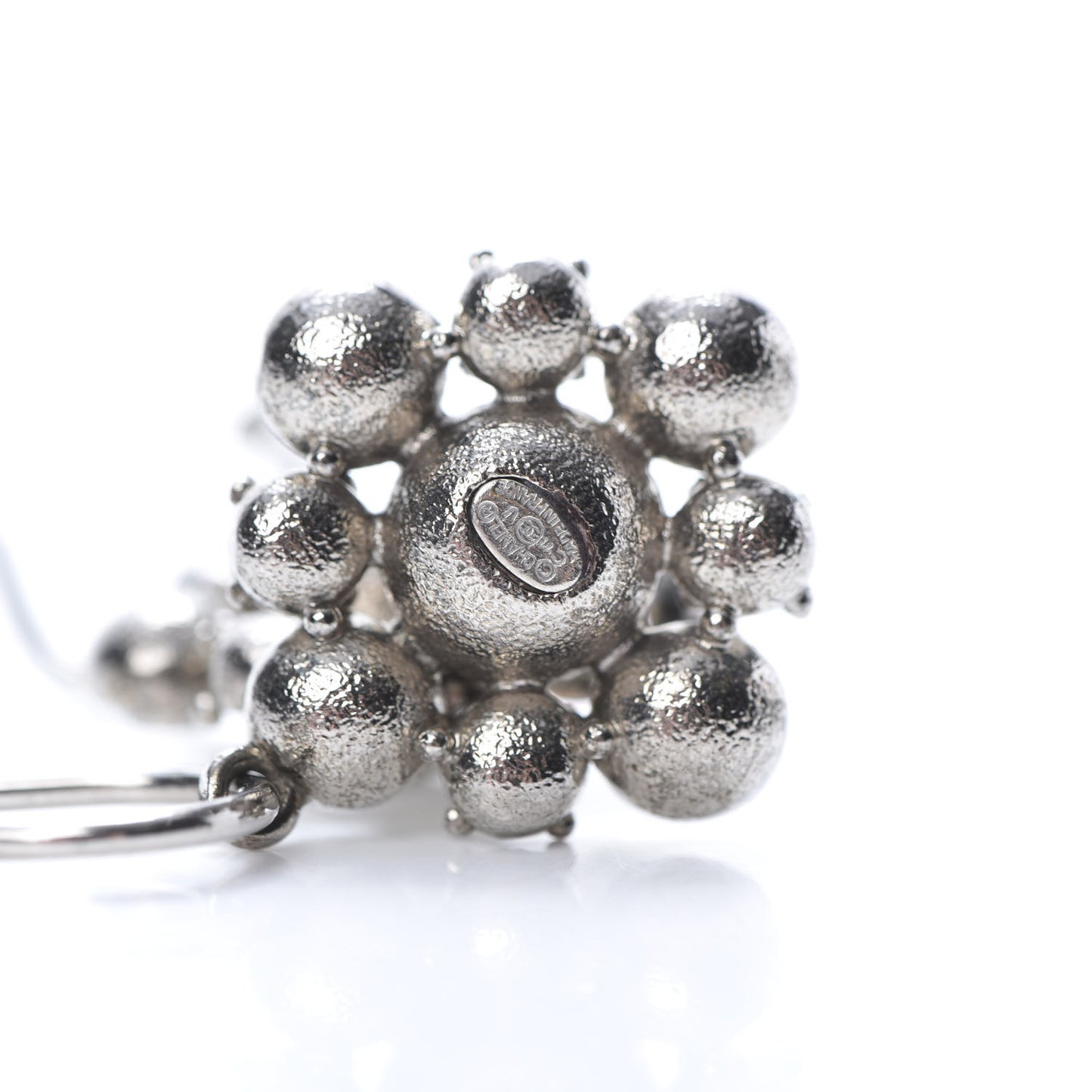 Crystal CC Dangle Earrings Silver