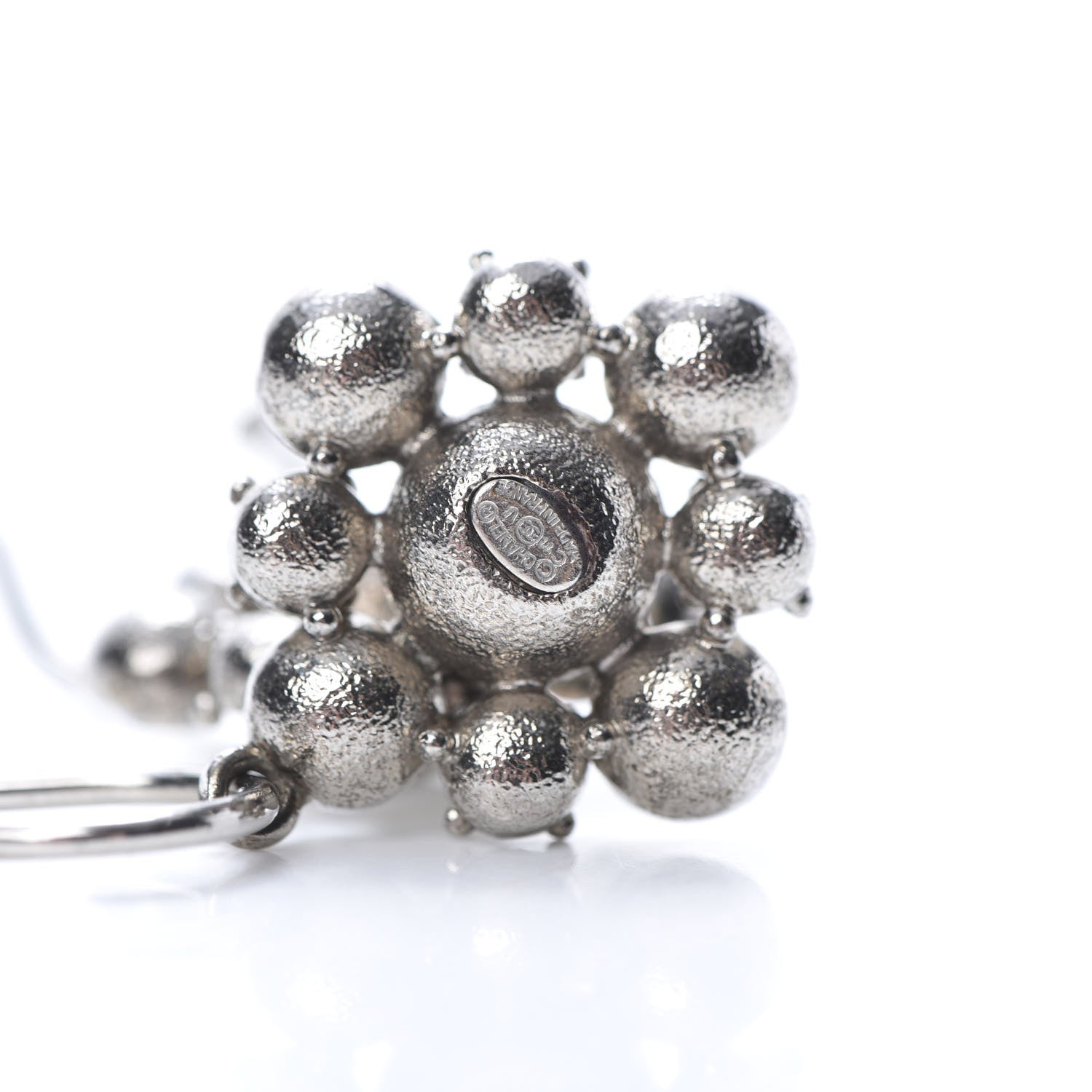 Chanel Crystal CC Dangle Earrings Silver 4 of 4