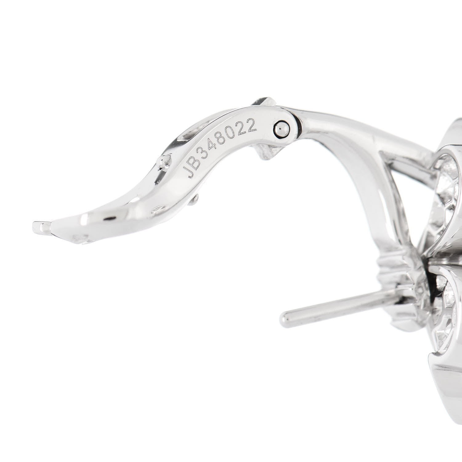 Van Cleef & Arpels 18K White Gold Diamond Small Frivole Pave Earrings 5 of 8