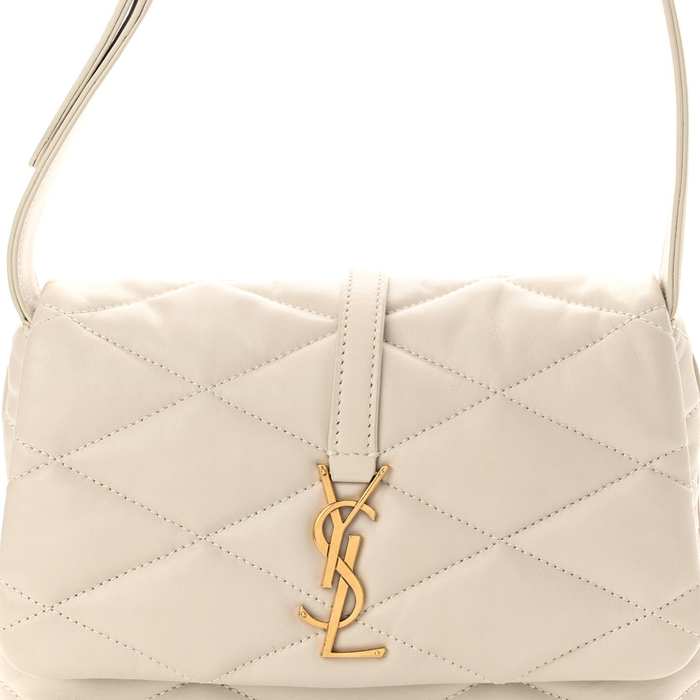Lambskin Quilted Le 57 Diamond Shoulder Bag Crema Soft