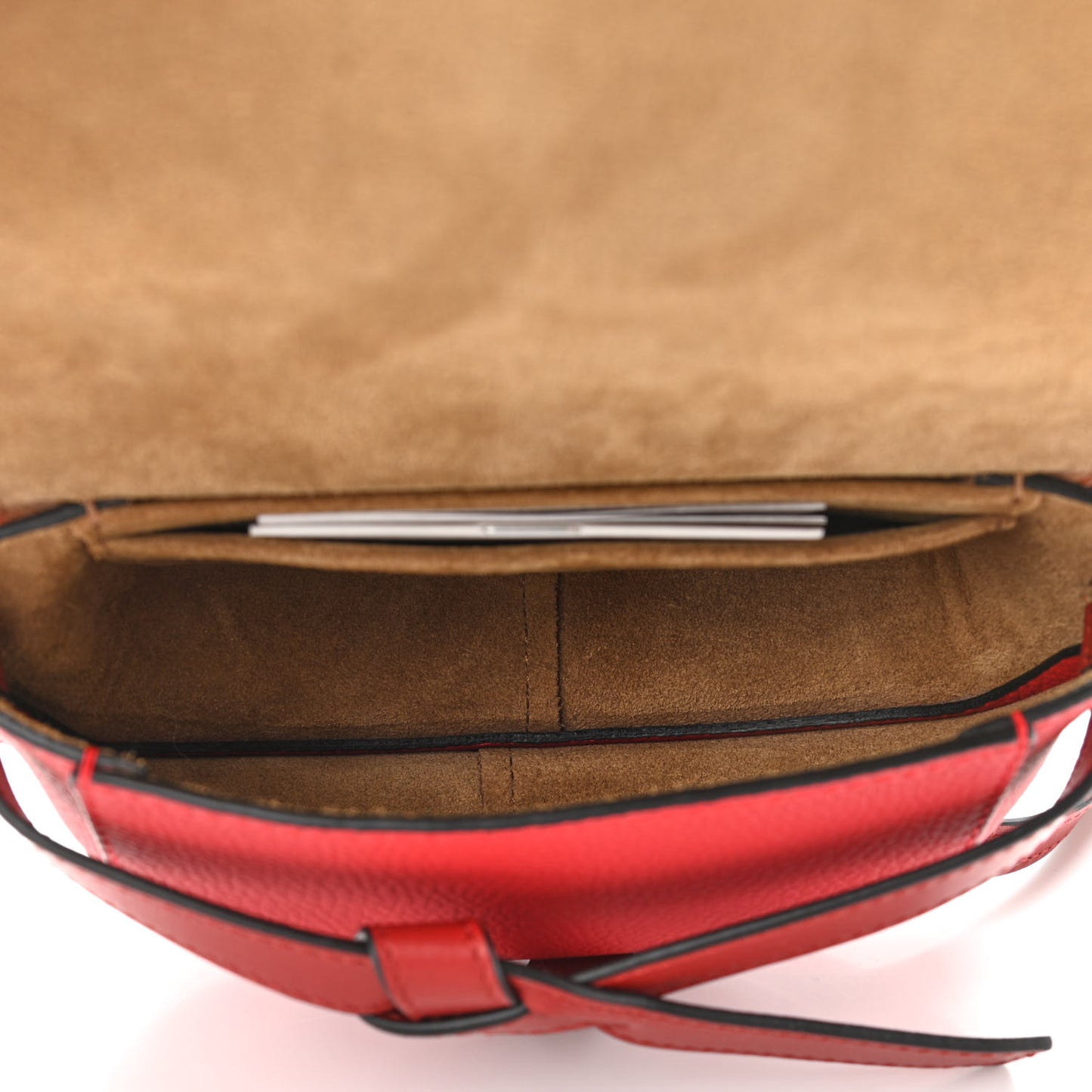 Grained Calfskin Mini Gate Crossbody Bag Scarlet Burnt Red