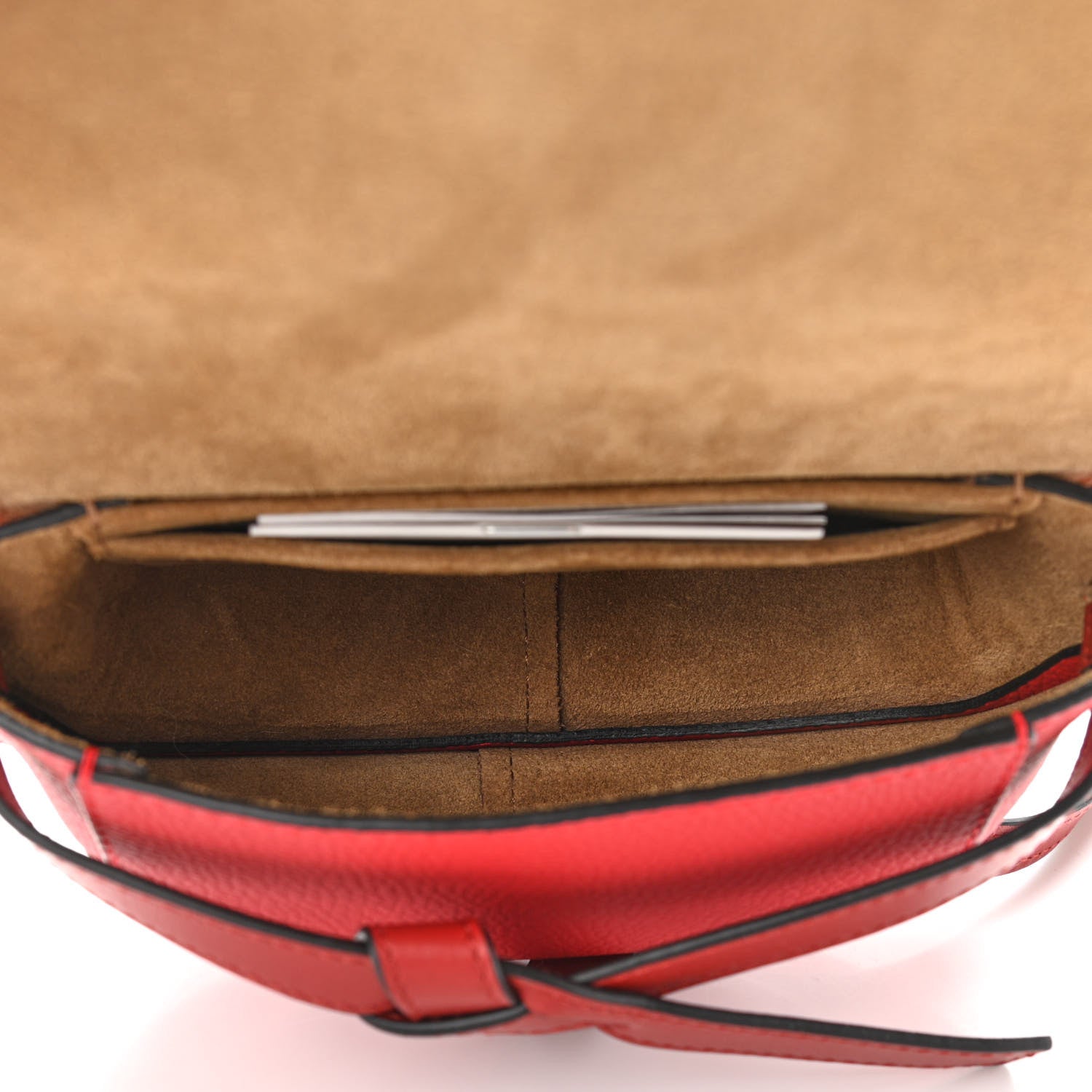 Loewe Grained Calfskin Mini Gate Crossbody Bag Scarlet Burnt Red 7 of 9