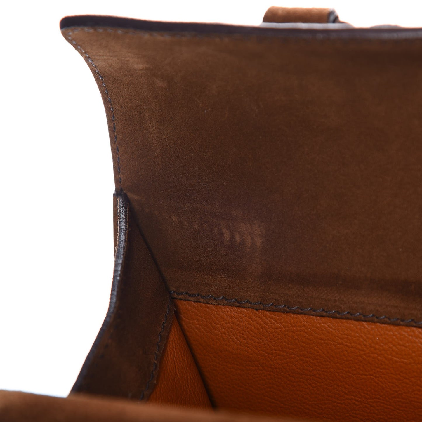 Suede Grommet Frame Satchel Tabacco