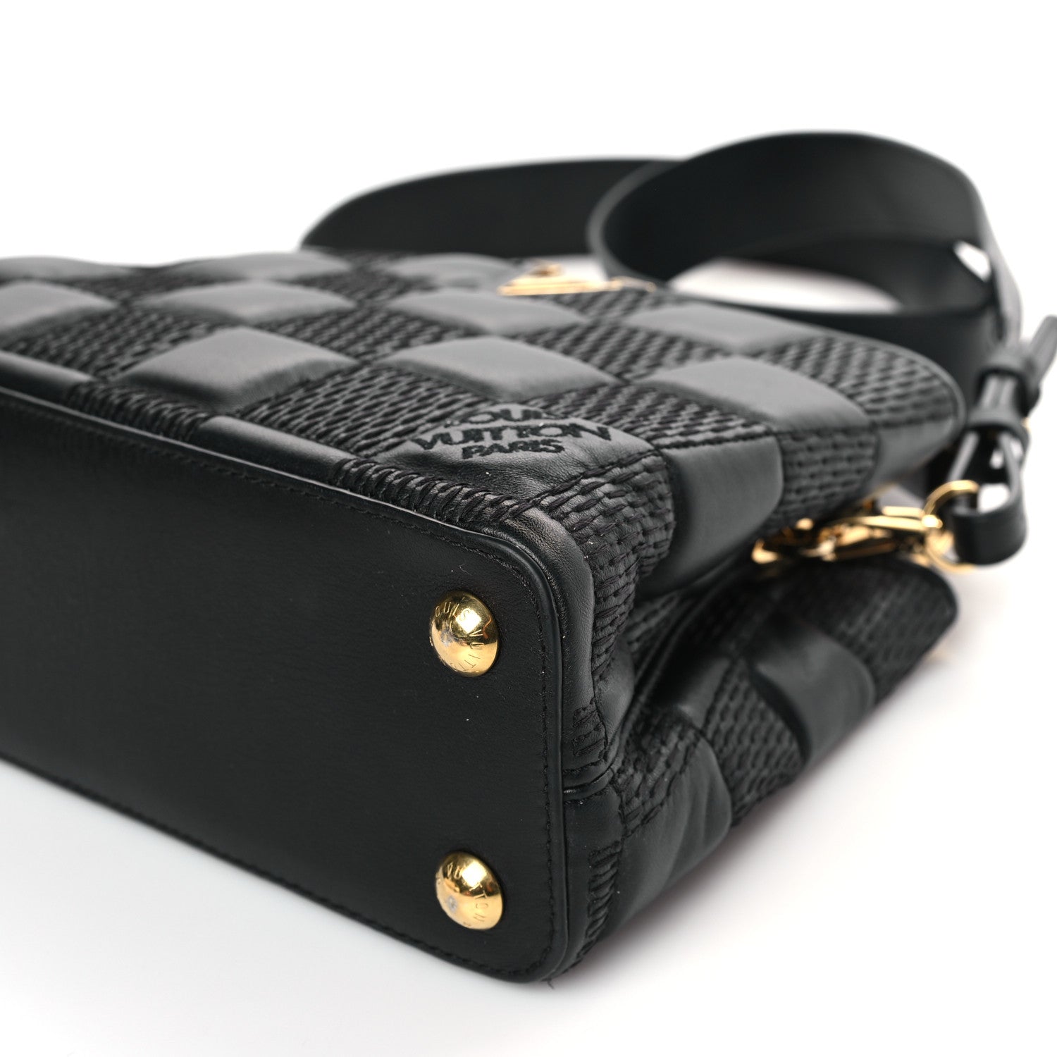 Louis Vuitton Lambskin Damier Quilt Capucines BB Matte Black 8 of 8