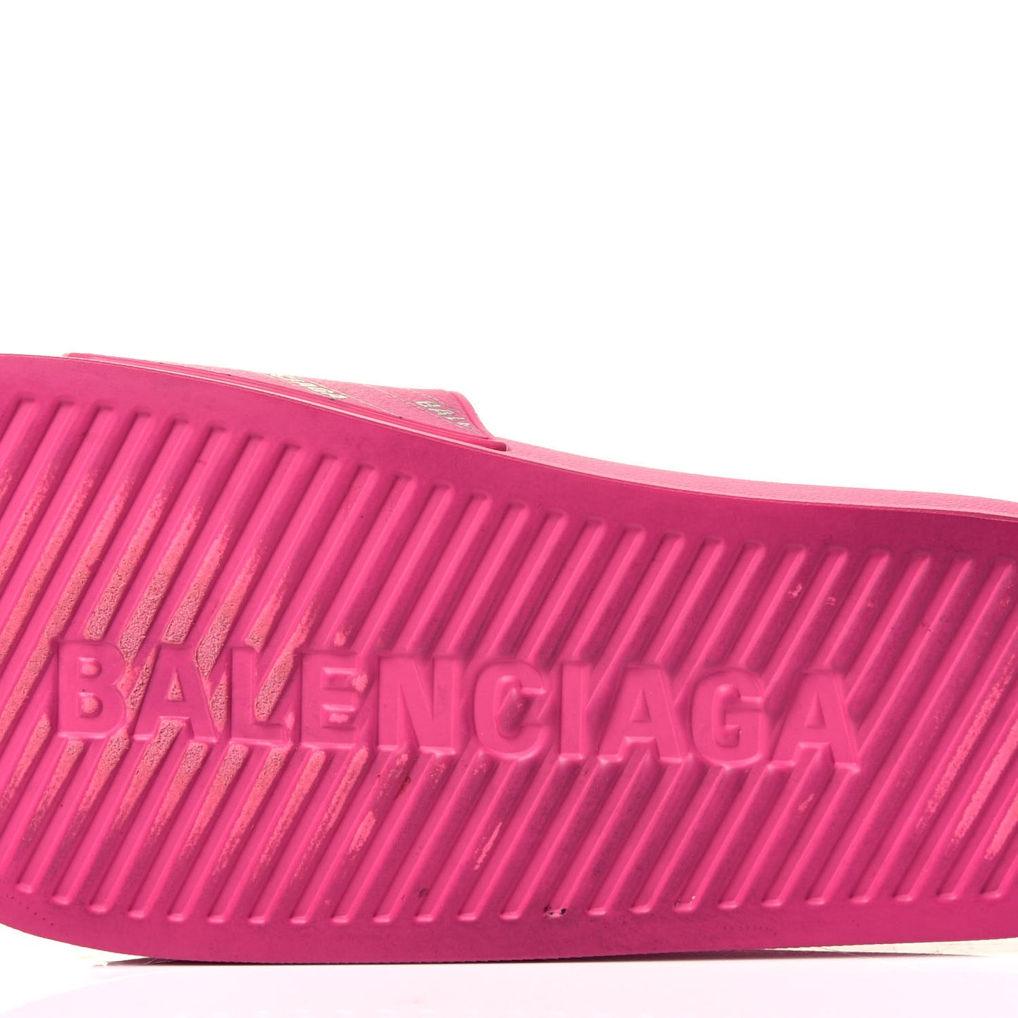 Rubber Allover Logo Womens Pool Slide Sandals 42 Pink Black