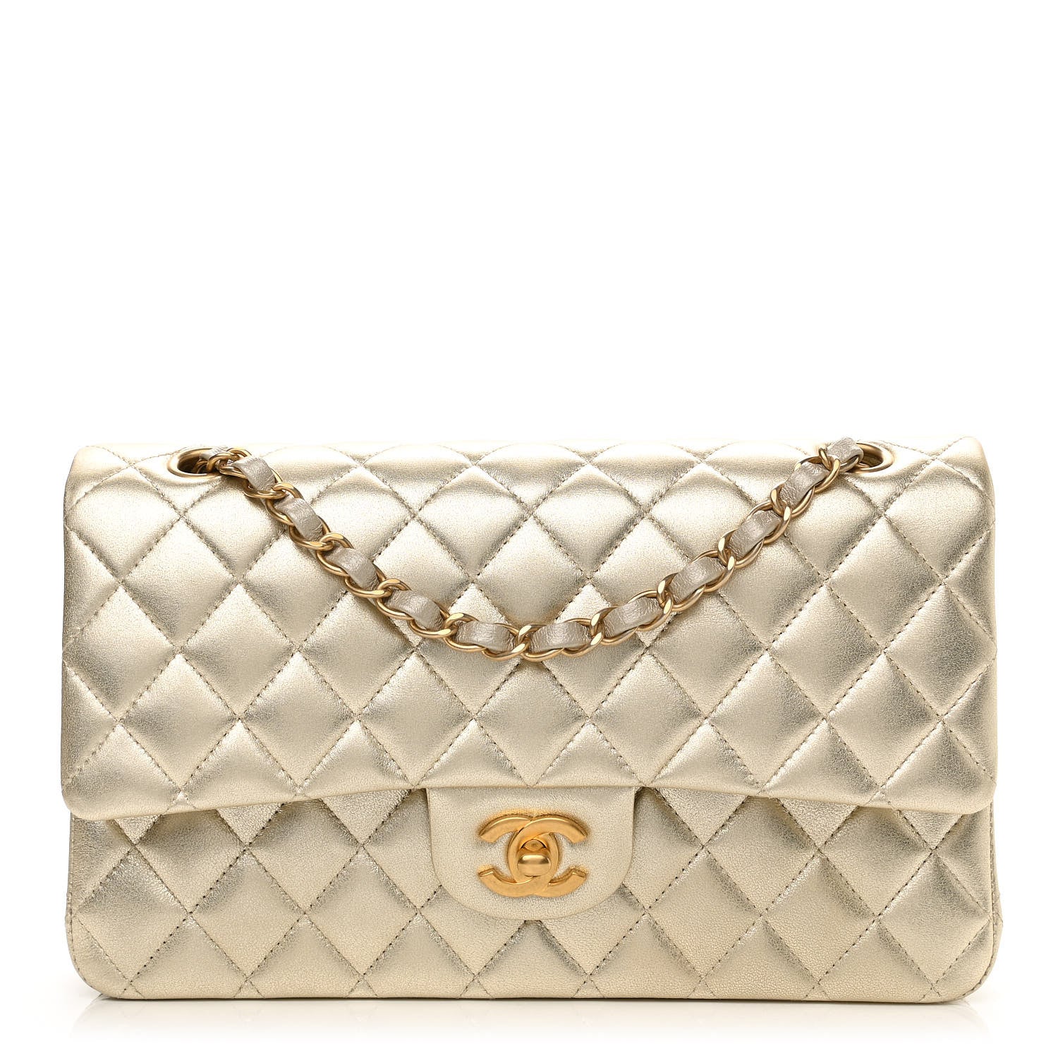 Chanel Metallic Lambskin Quilted Medium Double Flap Gold 1 of 11