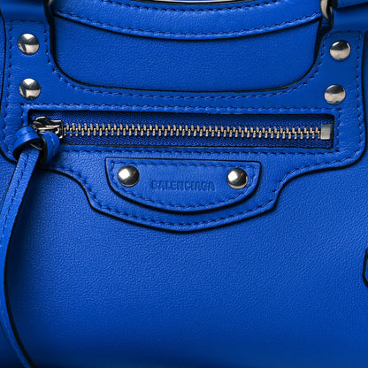 Balenciaga Smooth Calfskin Neo Classic Silver Hardware Mini City Bleu 8 of 10