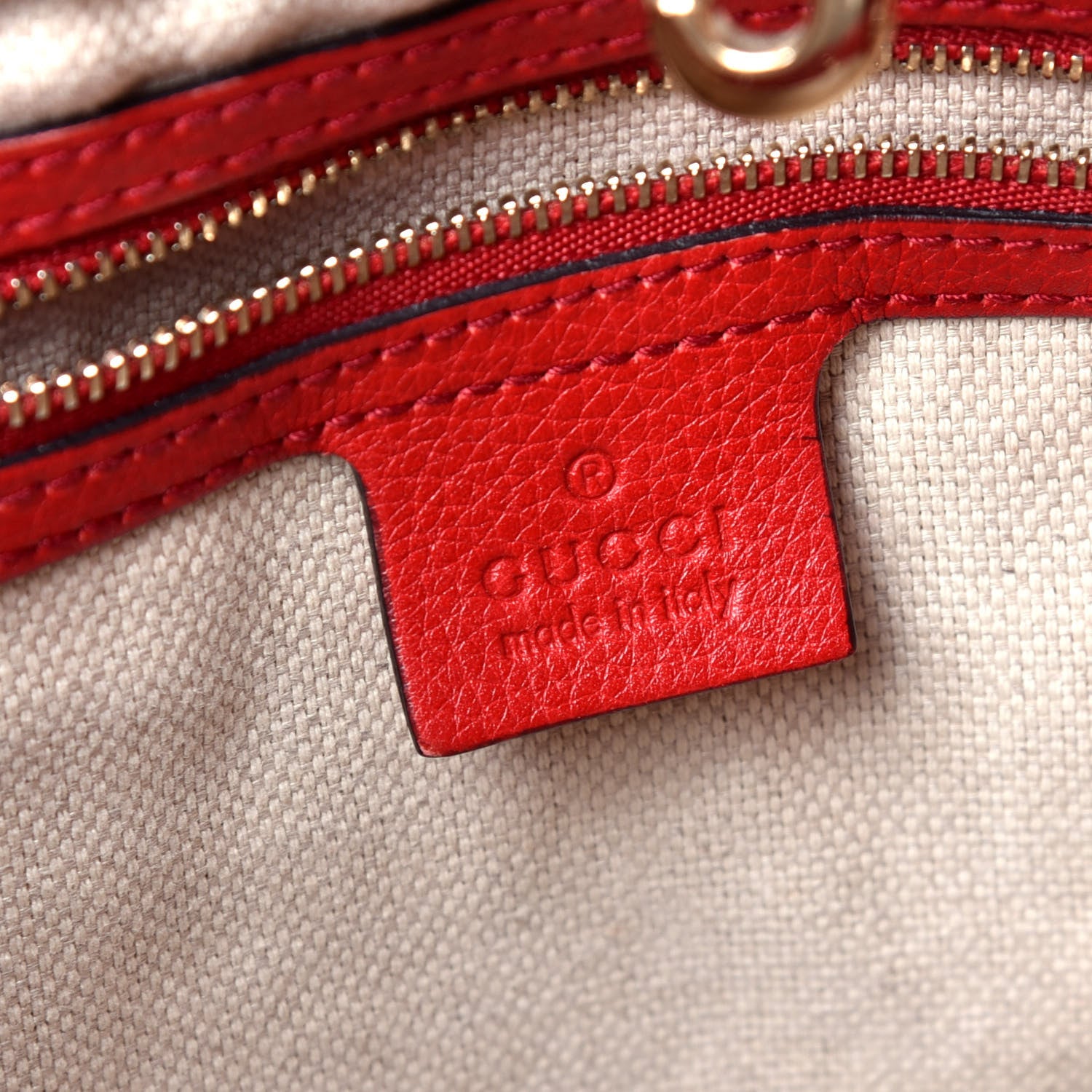 Gucci Pebbled Calfskin Medium Soho Chain Shoulder Bag Tabasco Red 6 of 9