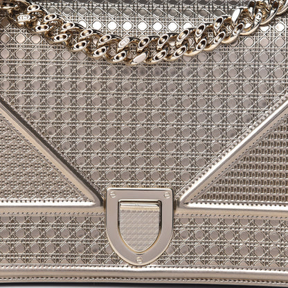Christian Dior Metallic Patent Micro-Cannage Medium Diorama Flap Bag Gold 11 of 11