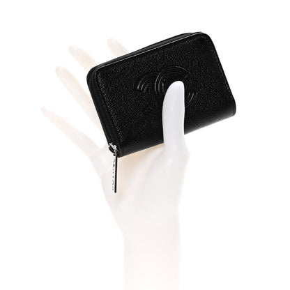 Chanel Caviar Timeless CC Zip Around Coin Purse Black 2 of 12