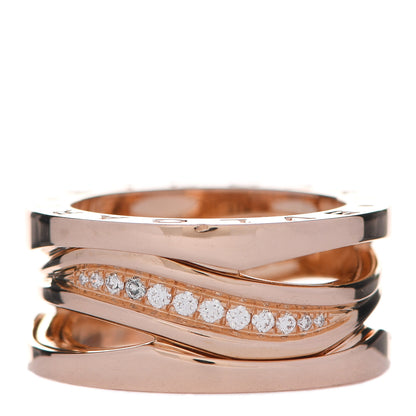 Bulgari 18K Rose Gold Diamond Pave B.Zero1 Legend Ring 49 4.75 3 of 9