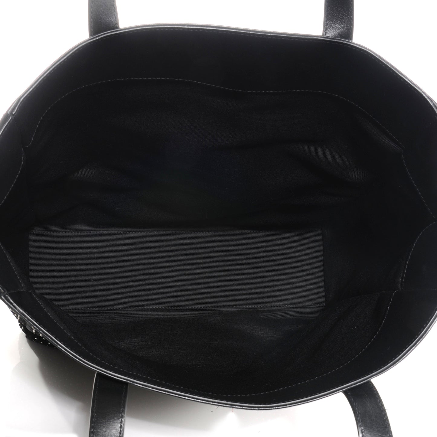 Leather Studded North South Shopper Tote Black