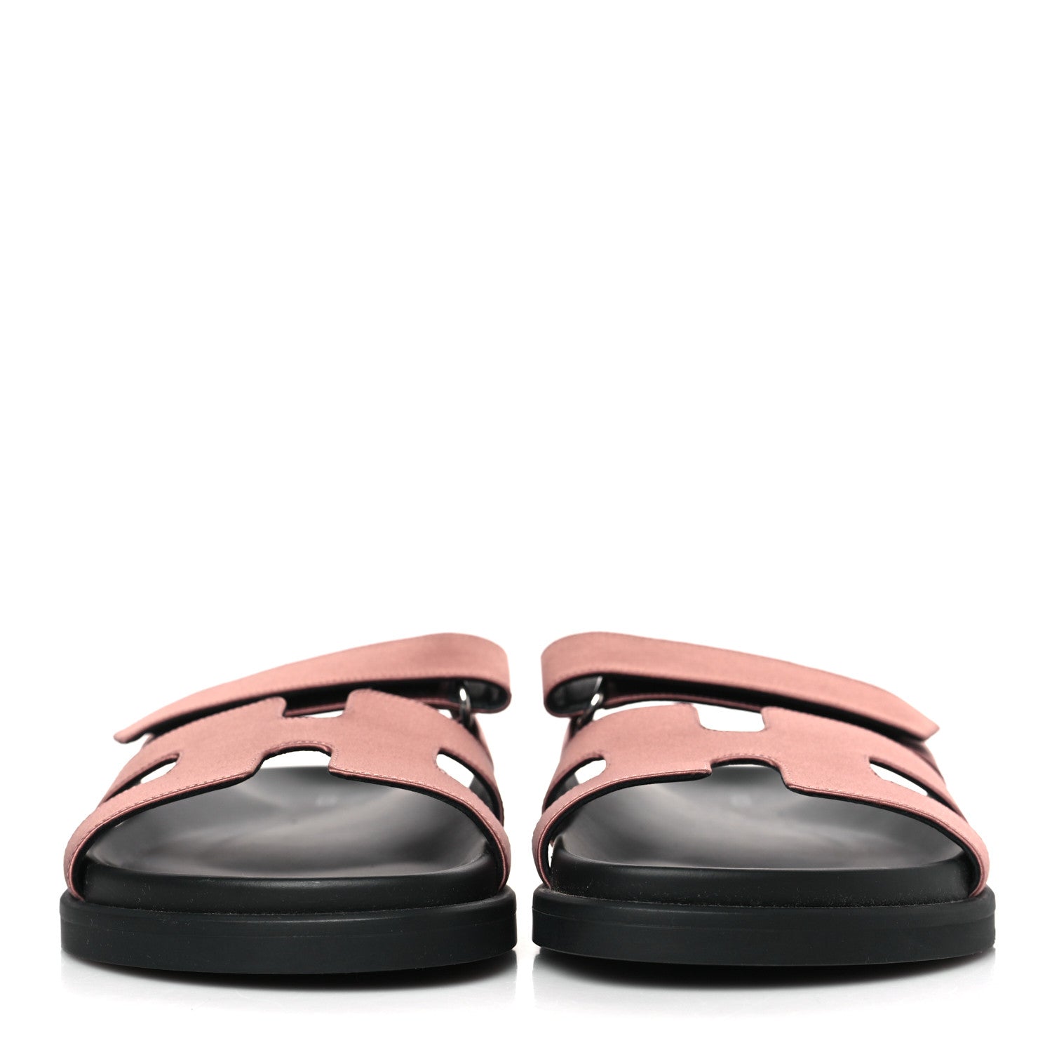 Hermes Satin Womens Chypre Sandals 38 Bois De Rose 2 of 8