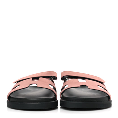 Hermes Satin Womens Chypre Sandals 38 Bois De Rose 2 of 8