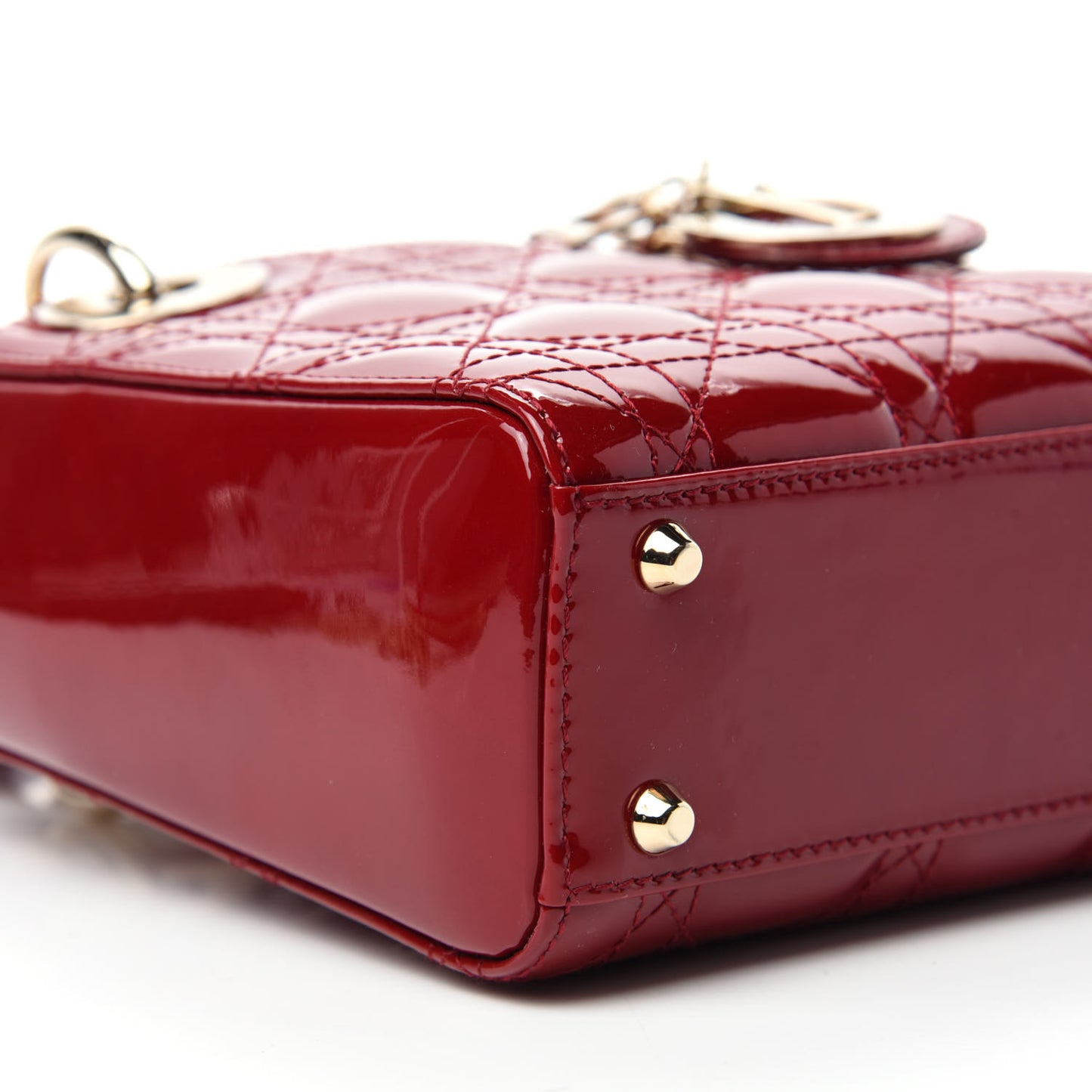 Patent Cannage Mini Lady Dior Red