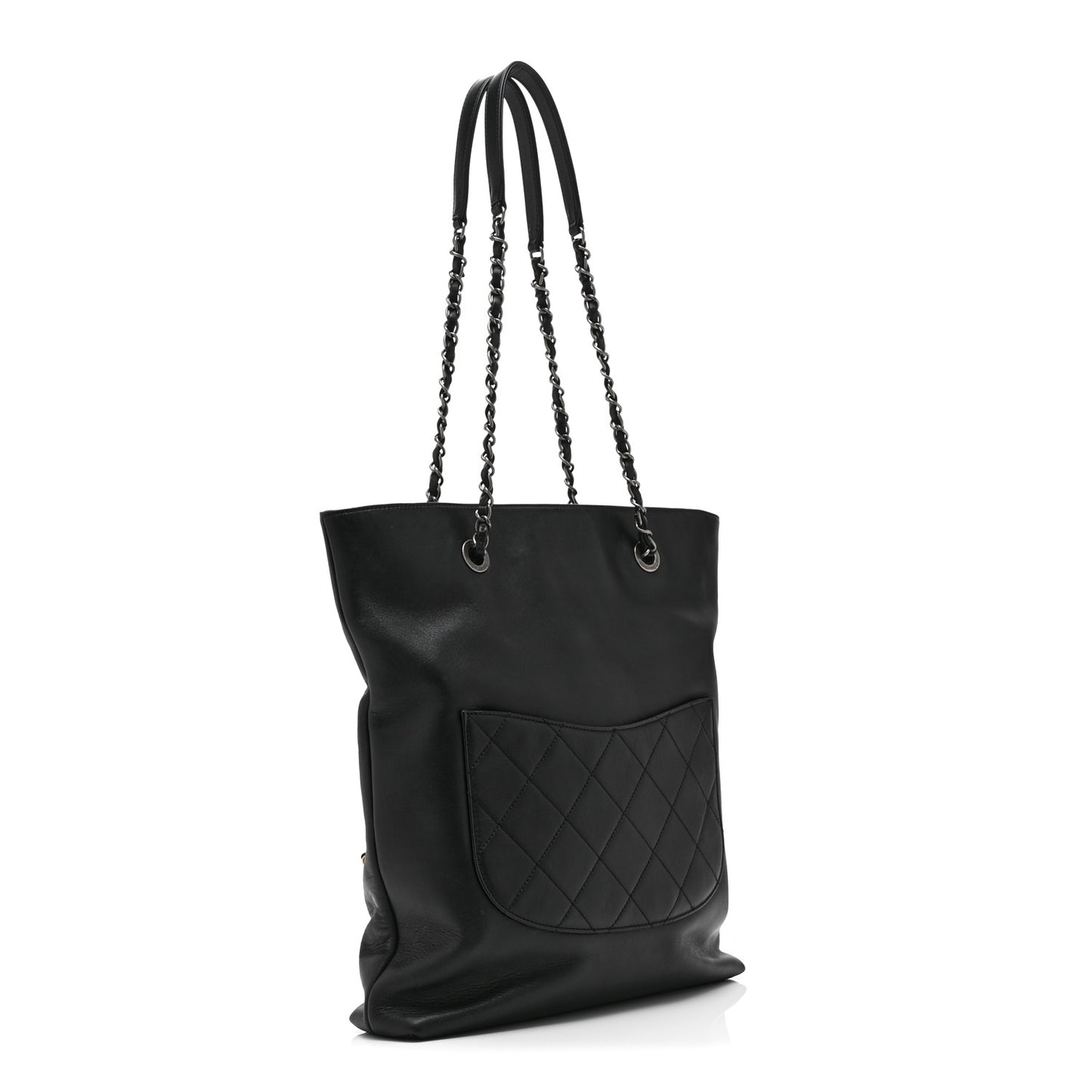 Calfskin Chain 20s Signature Tote Black