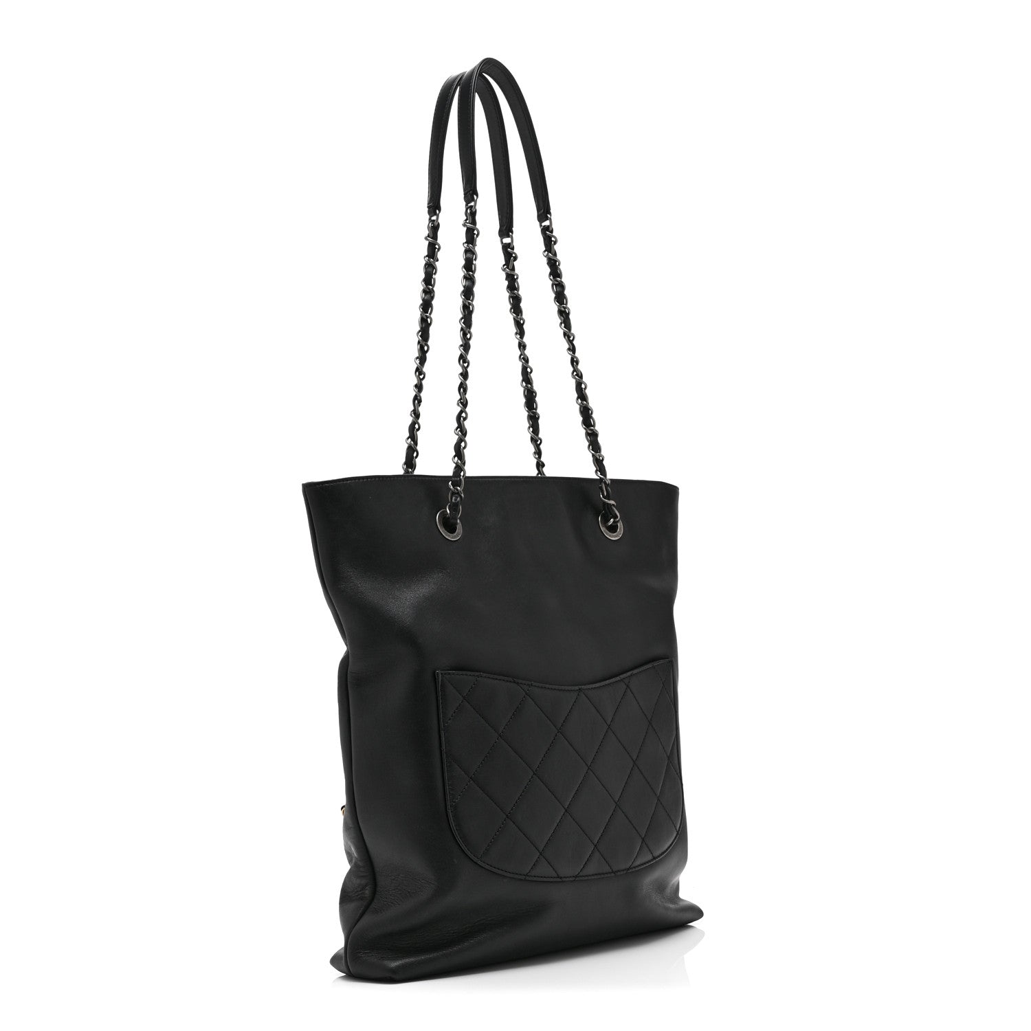 Chanel Calfskin Chain 20s Signature Tote Black 3 of 10