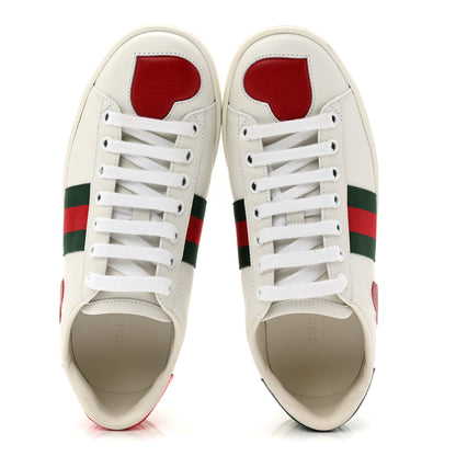 Gucci Calfskin Web Heart Embroidered Womens Ace Sneakers 35 White 2 of 10