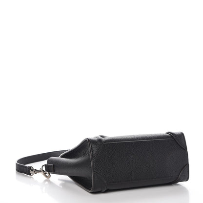 Celine Drummed Calfskin Nano Luggage Black 5 of 9