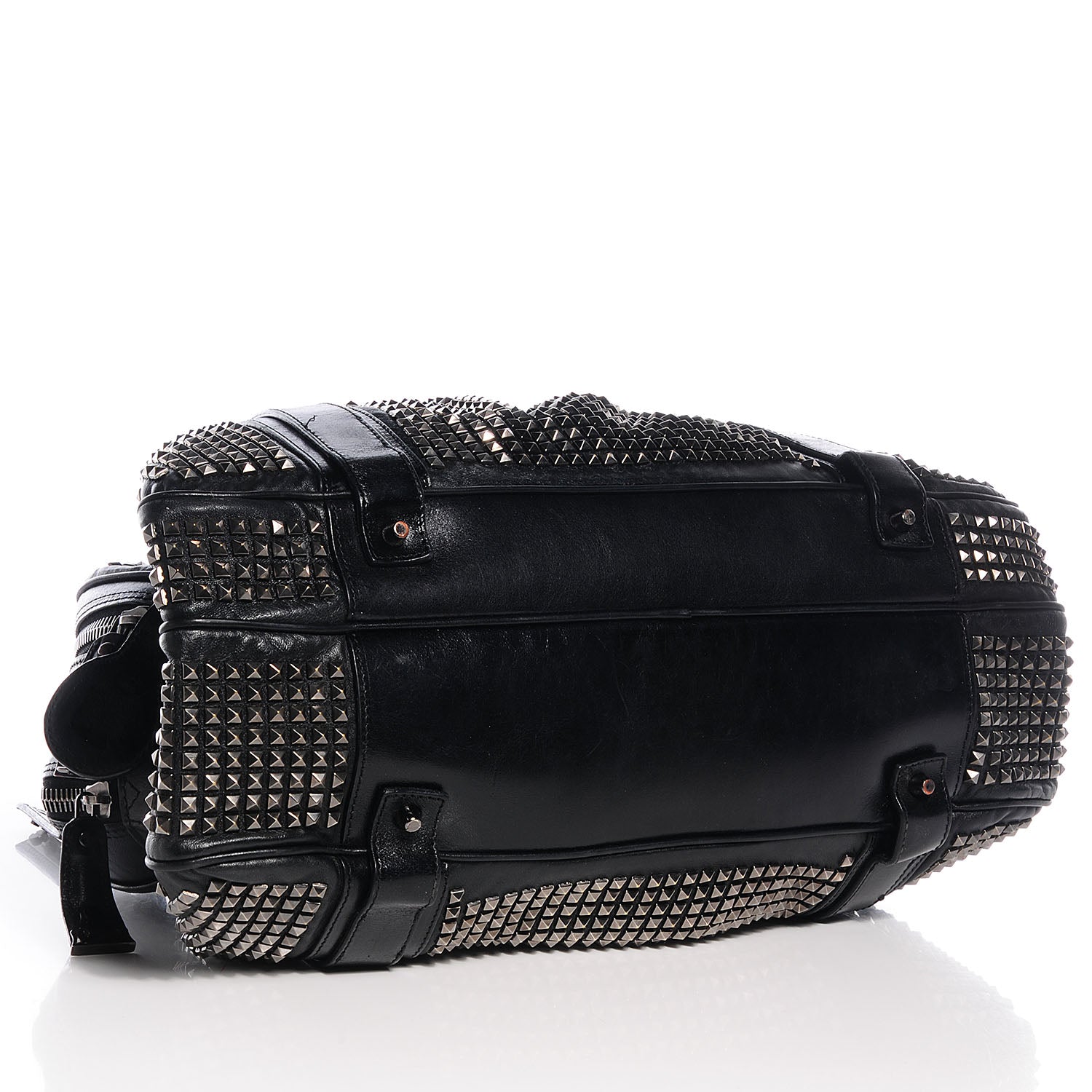 Burberry Prorsum Calfskin Studded Knight Satchel Black 4 of 9