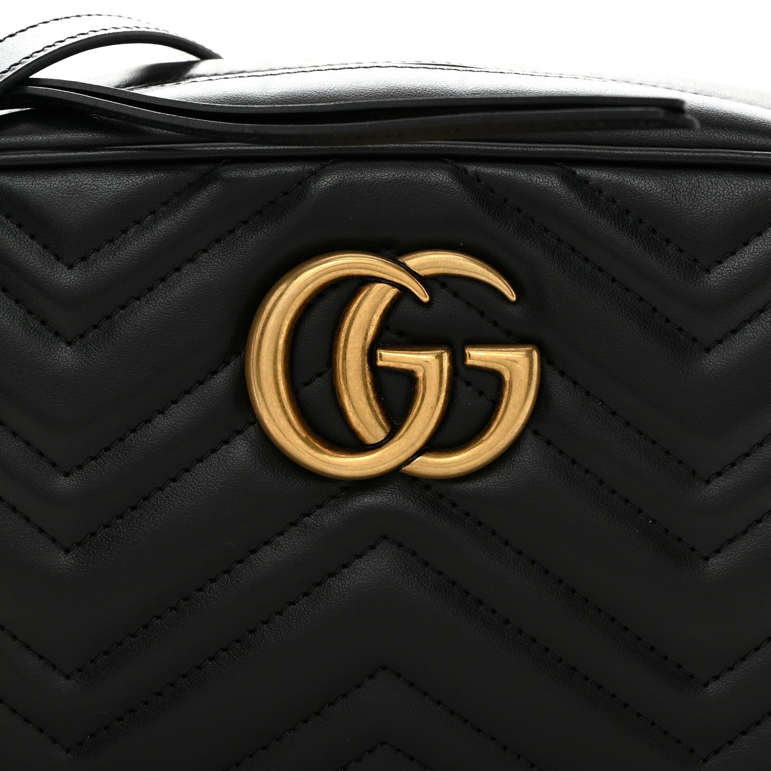 Gucci Calfskin Matelasse Small GG Marmont Chain Shoulder Bag Black 8 of 10