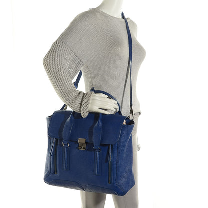 3.1 Phillip Lim 3.1 Textured Calfskin Large Pashli Satchel Cobalt 2 of 12