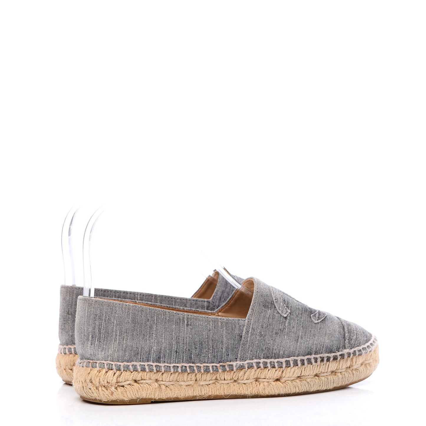 Striated Suede Espadrilles 37 Dark Grey