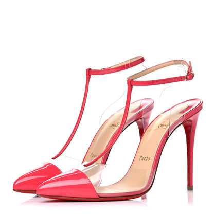 Christian Louboutin Patent PVC Nosy 100 Pumps 37.5 Begonia 3 of 14