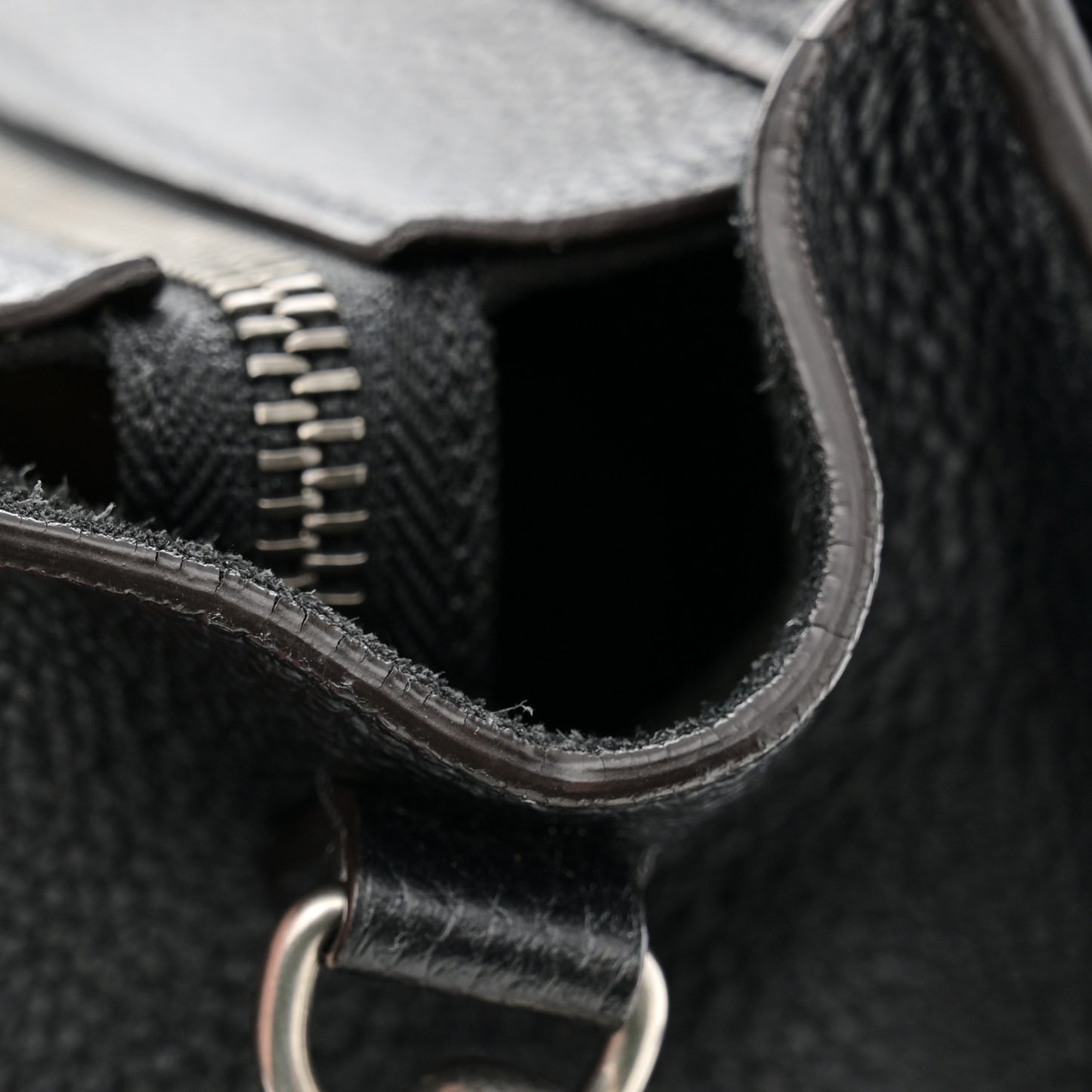 Drummed Calfskin Nano Luggage Black