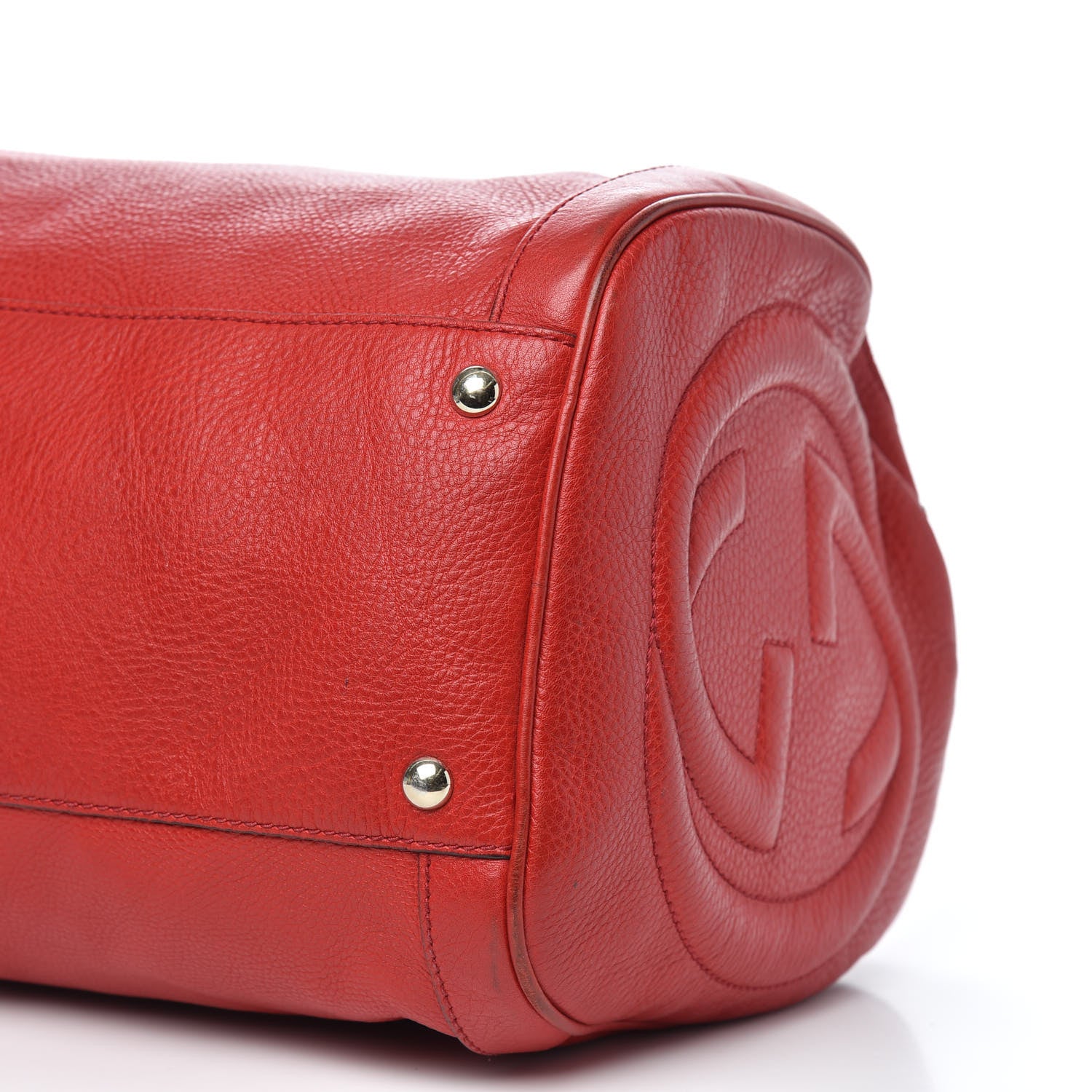 Gucci Pebbled Calfskin Medium Soho Boston Red 9 of 15