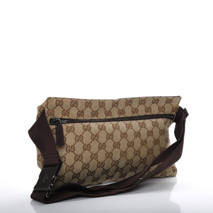 Gucci GG Monogram Double Pocket Belt Bag Dark Brown 3 of 7