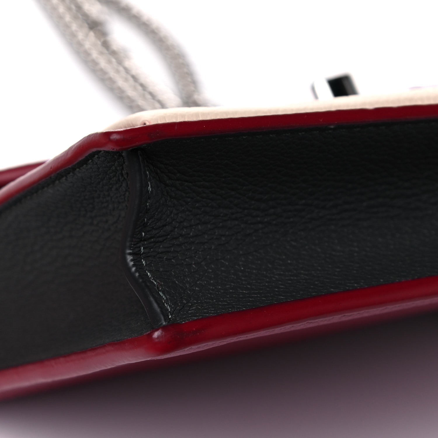 Louis Vuitton Calfskin My Lockme Chain Pochette Lie De Vin Etain Creme 8 of 14