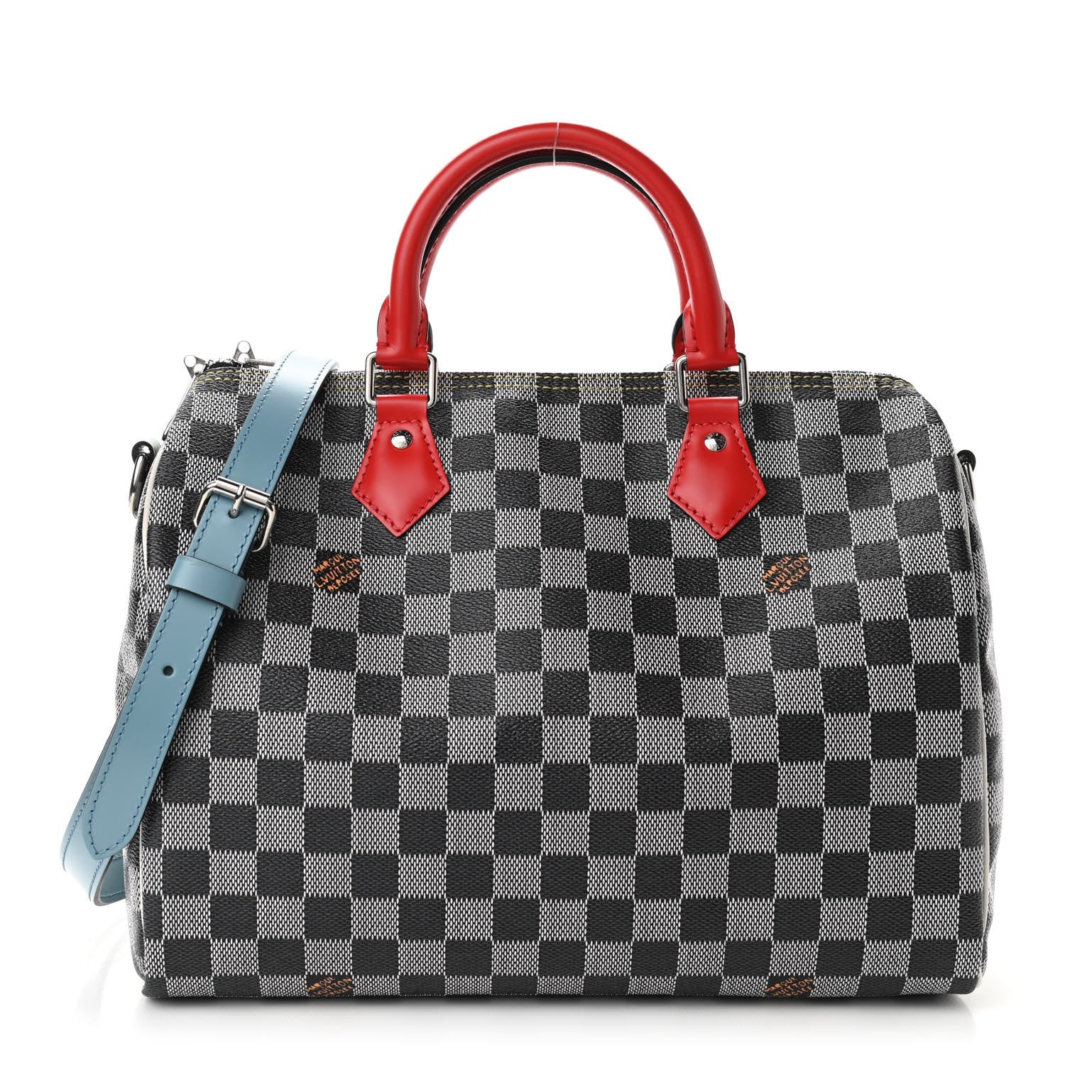 Louis Vuitton Damier Speedy Bandouliere 30 Black White 1 of 10