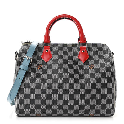Louis Vuitton Damier Speedy Bandouliere 30 Black White 1 of 10