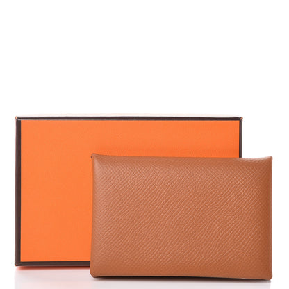 Hermes Epsom Calvi Card Case Gold 8 of 8