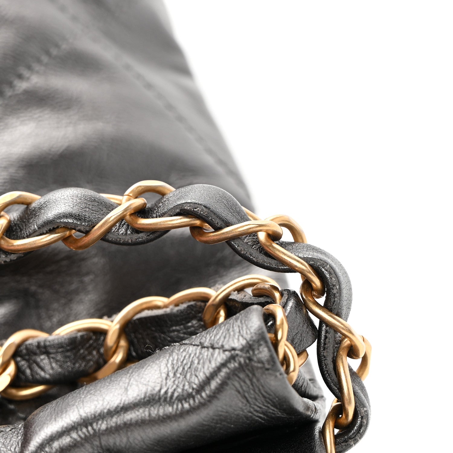 Chanel Metallic Calfskin Quilted Small Chanel 22 Ruthenium 12 of 13