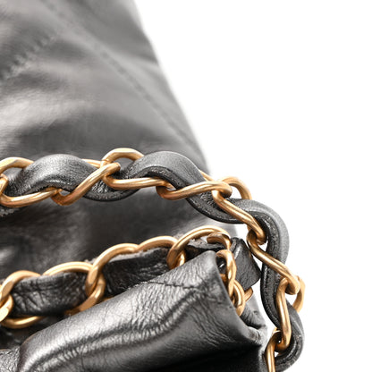 Chanel Metallic Calfskin Quilted Small Chanel 22 Ruthenium 12 of 13