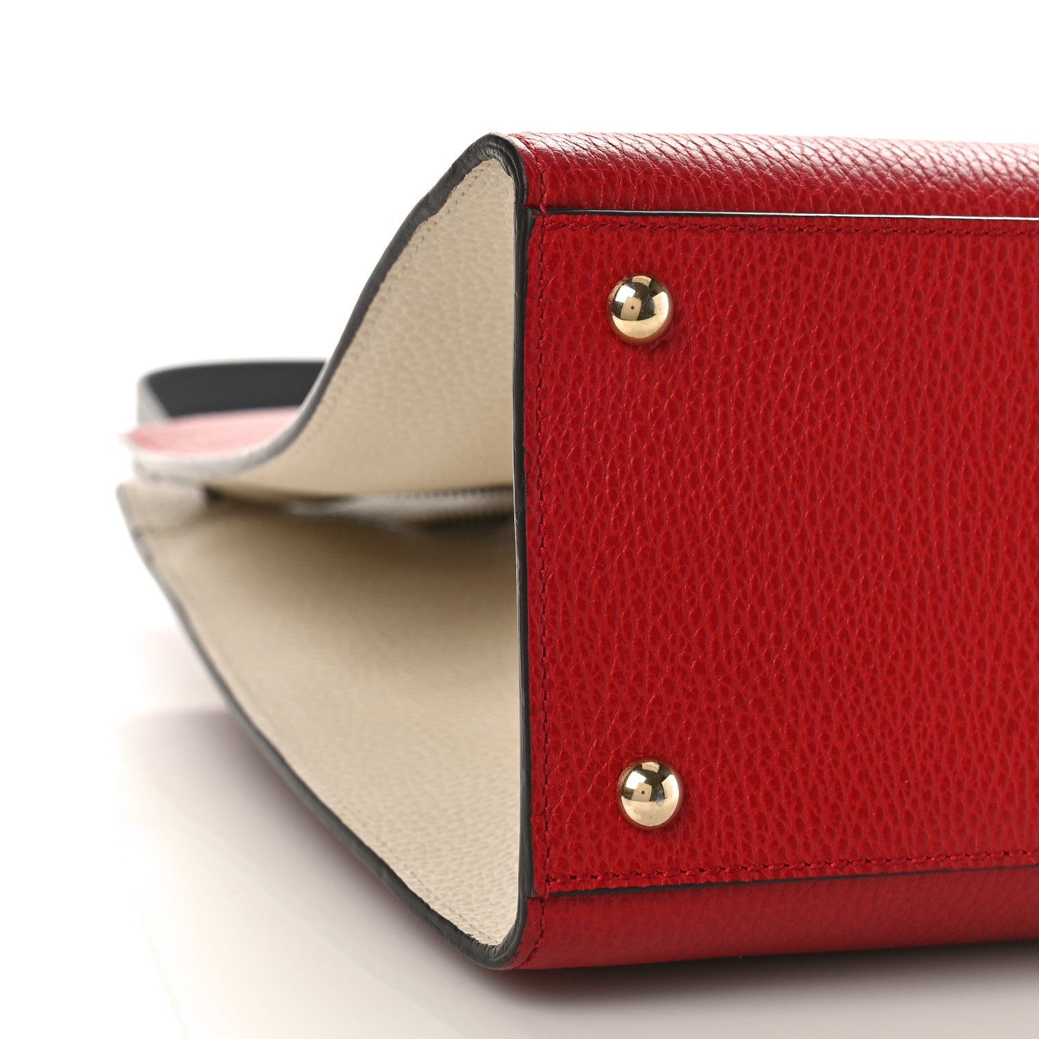 Gucci Dollar Calfskin Large Soho Top Handle Satchel Hibiscus Red Mystic White Blue 8 of 9