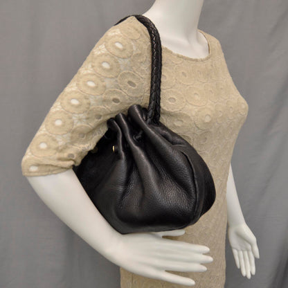 Bottega Veneta Leather Woven Handle Tote Nero 2 of 7