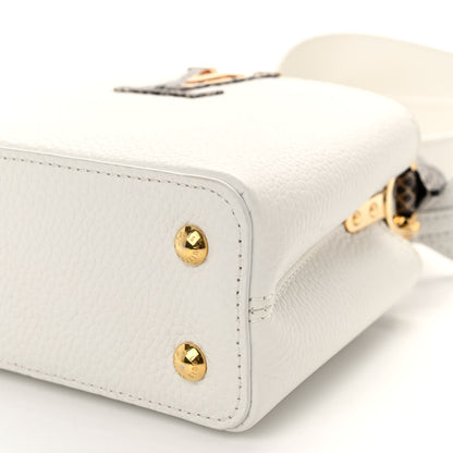 Louis Vuitton Taurillon Snakeskin Capucines Mini White 9 of 9