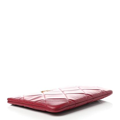 Chanel Goatskin Quilted Large Chanel 19 Pouch Red 4 of 8