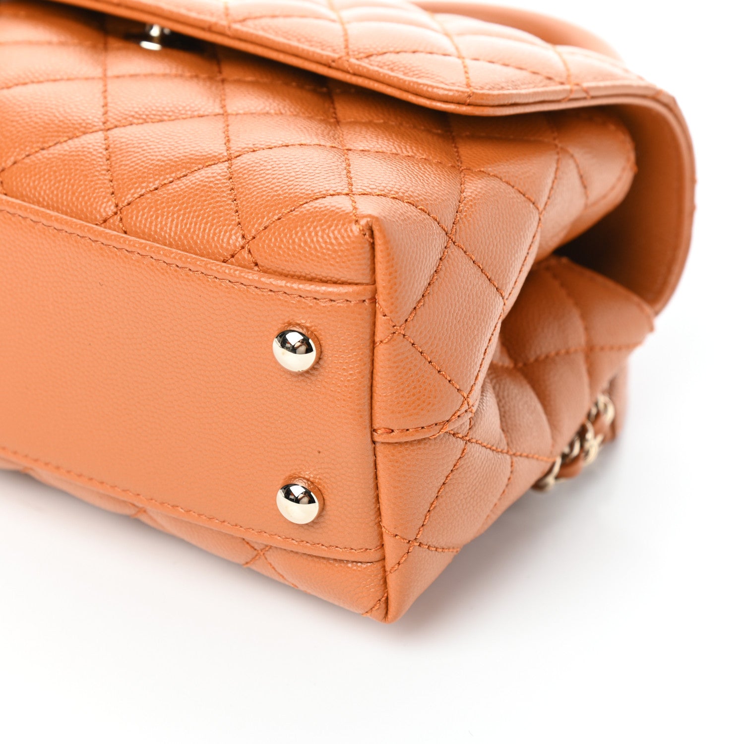 Chanel Caviar Quilted Mini Coco Handle Flap Light Brown 10 of 10