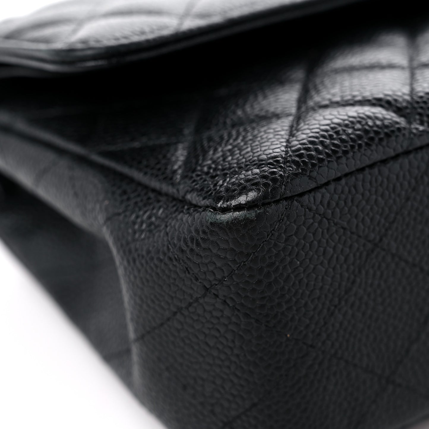 Caviar Quilted Medium Double Flap Black