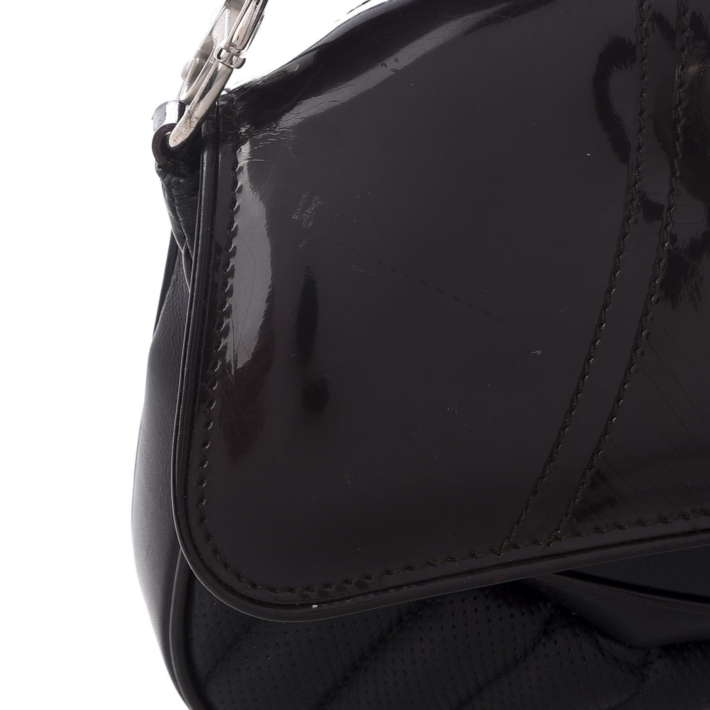 Leather Perforated Trailer Trash Handbag Black